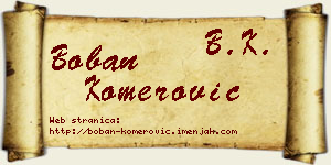 Boban Komerović vizit kartica